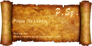 Popa Szilvia névjegykártya
